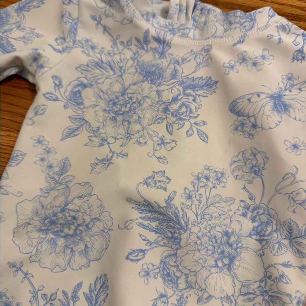 RuffleButts Long Sleeve One Piece Rash Guard Bathing Suit Size 6-12 Months - Picture 4 of 10